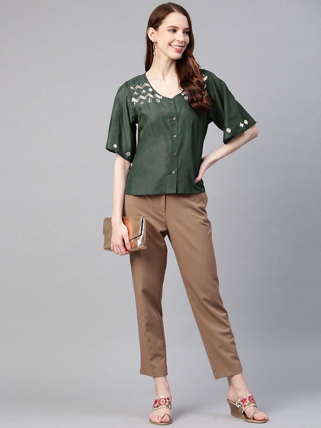 Viscose Embellished Short Top