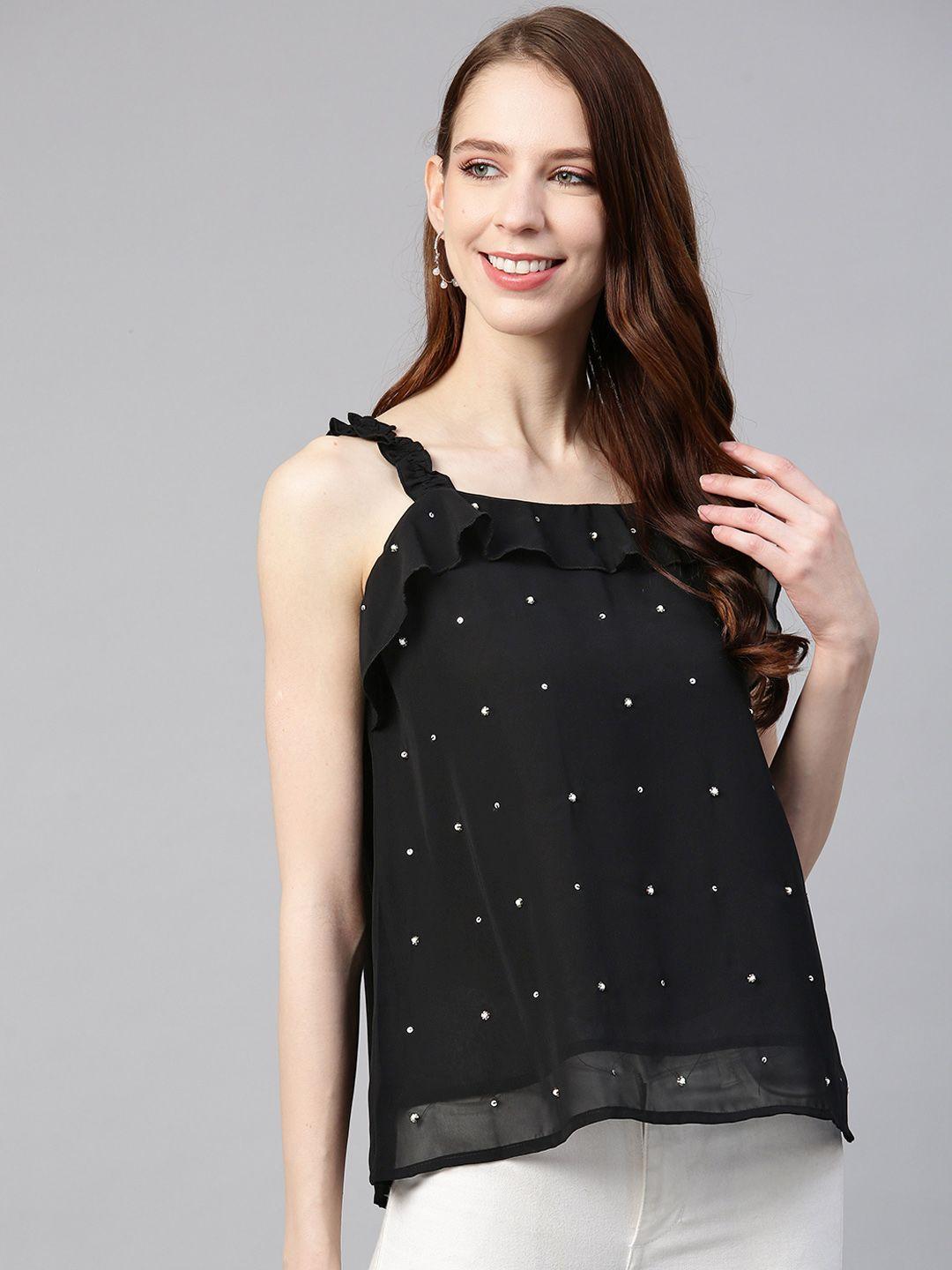 Frill Strap top with bead work
