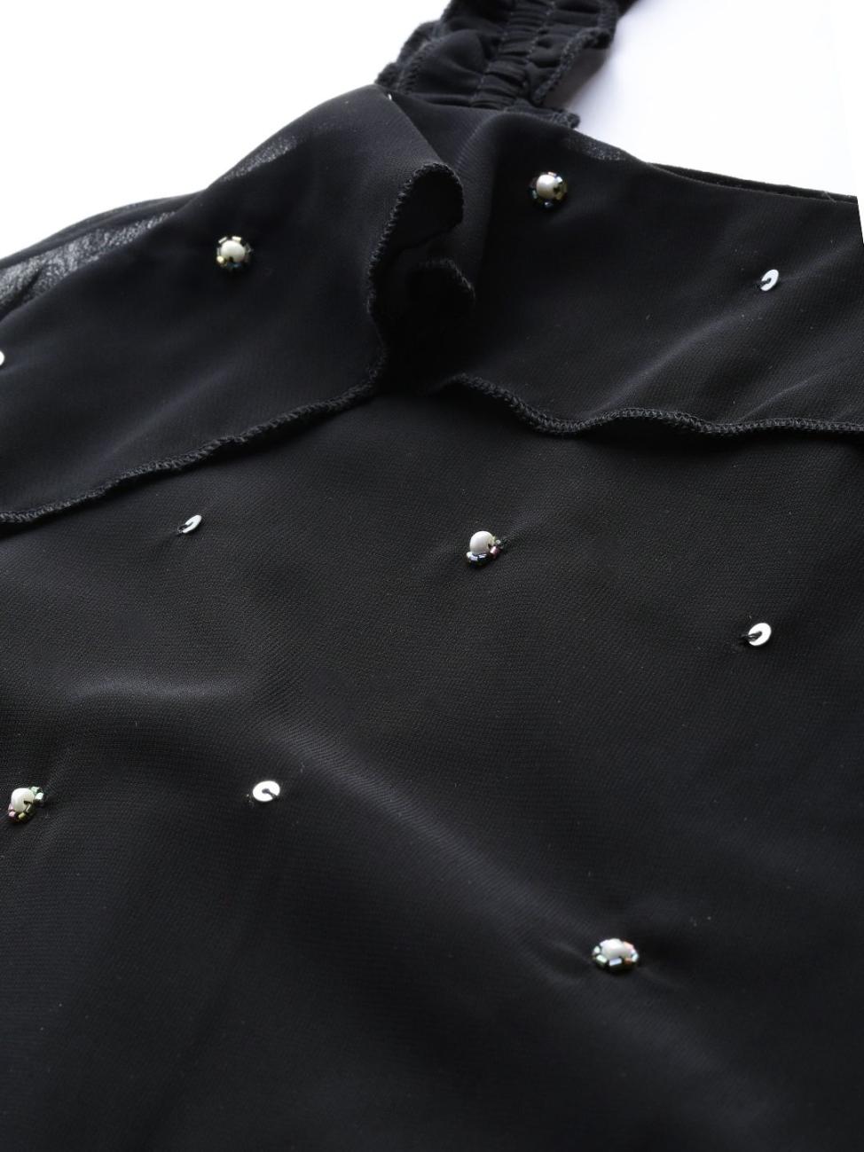 Frill Strap top with bead work