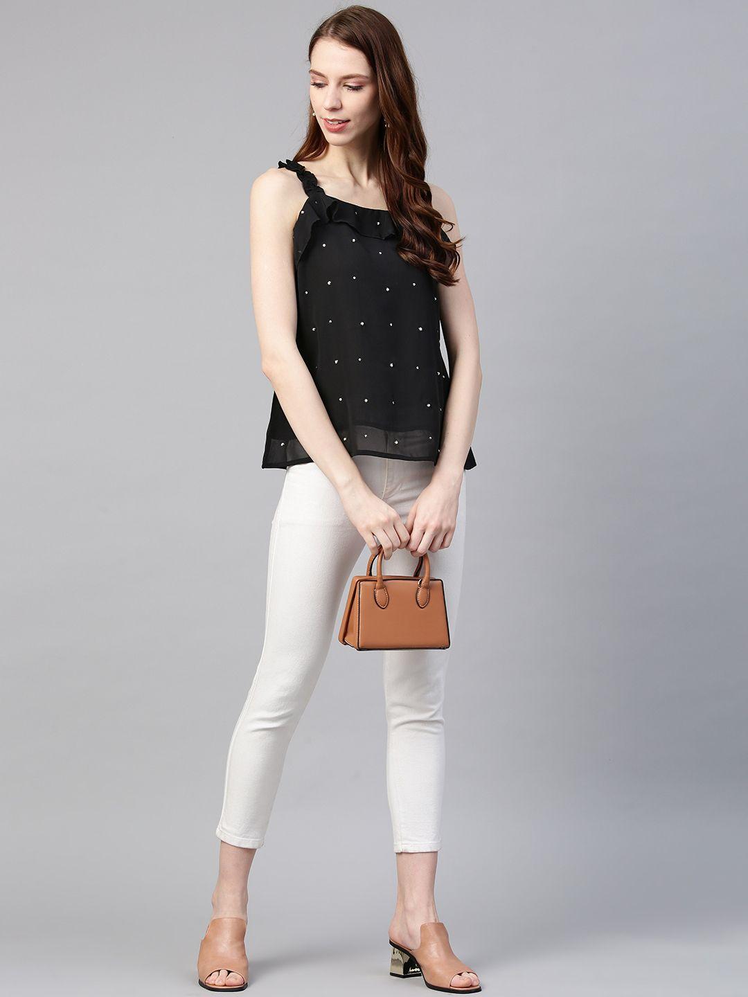 Frill Strap top with bead work