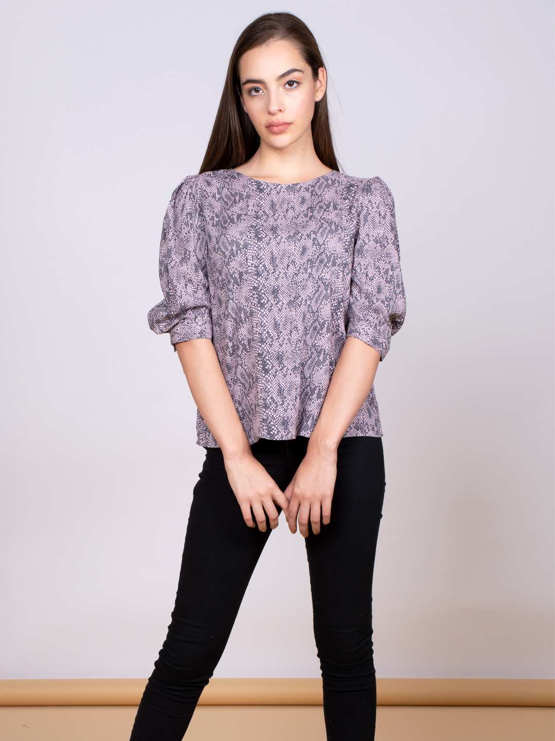 Puff sleeves Animal print Top