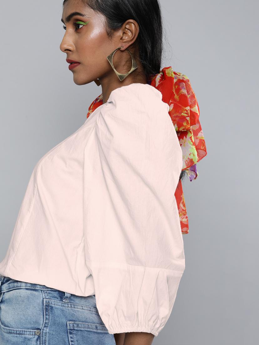 Volume Sleeves Pink Top