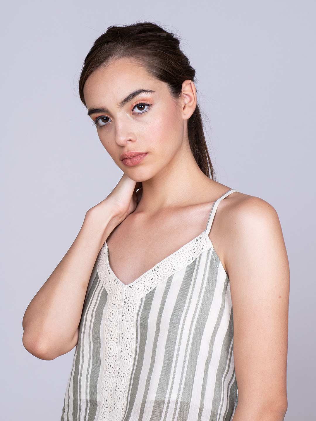 Strappy striped bralette top