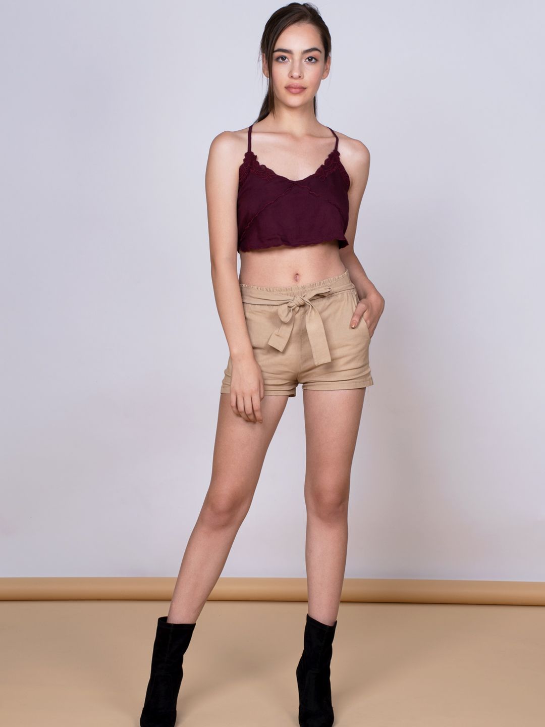 Wine Embroidered bralette top