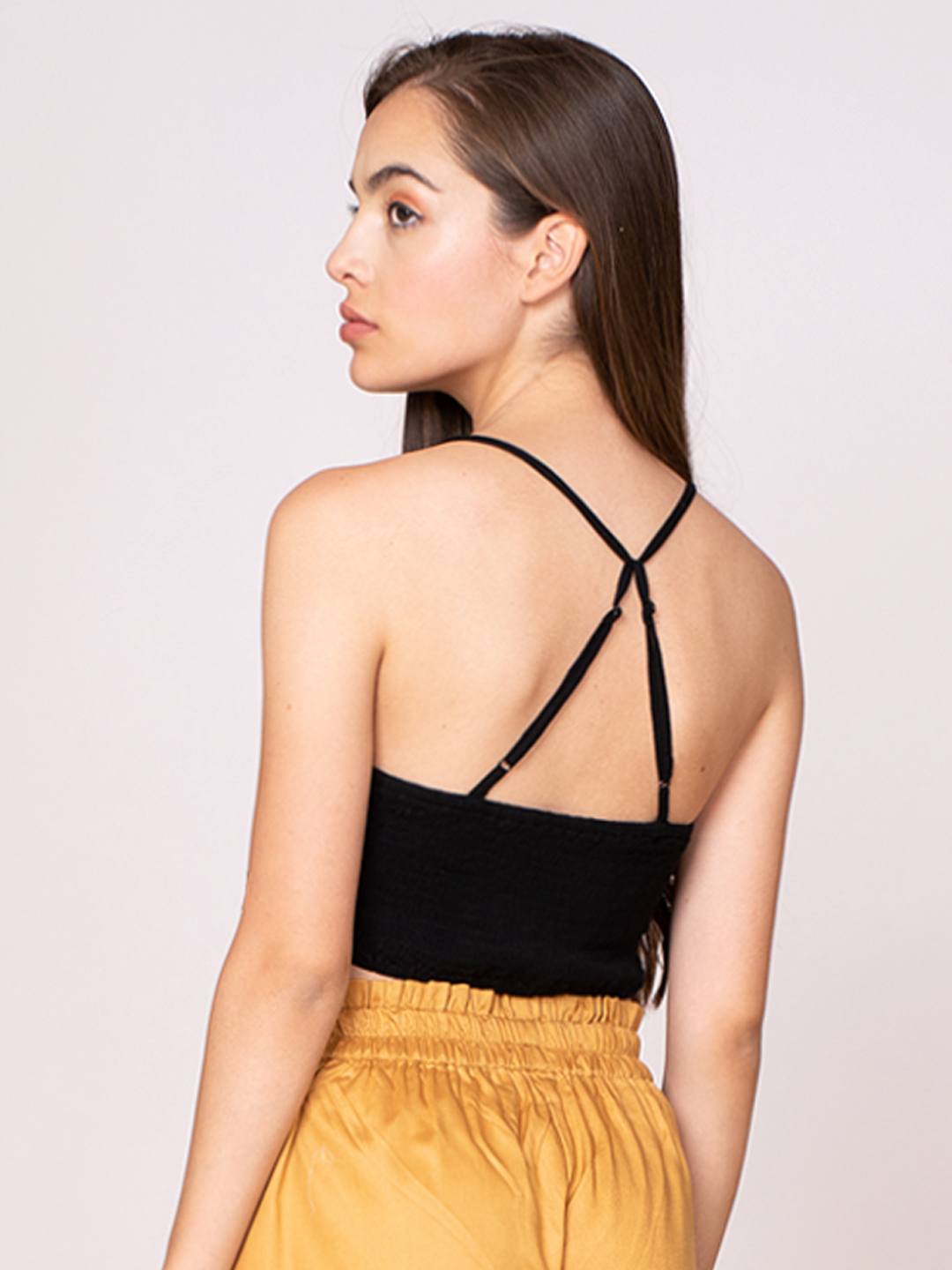 Black Embroidered bralette top