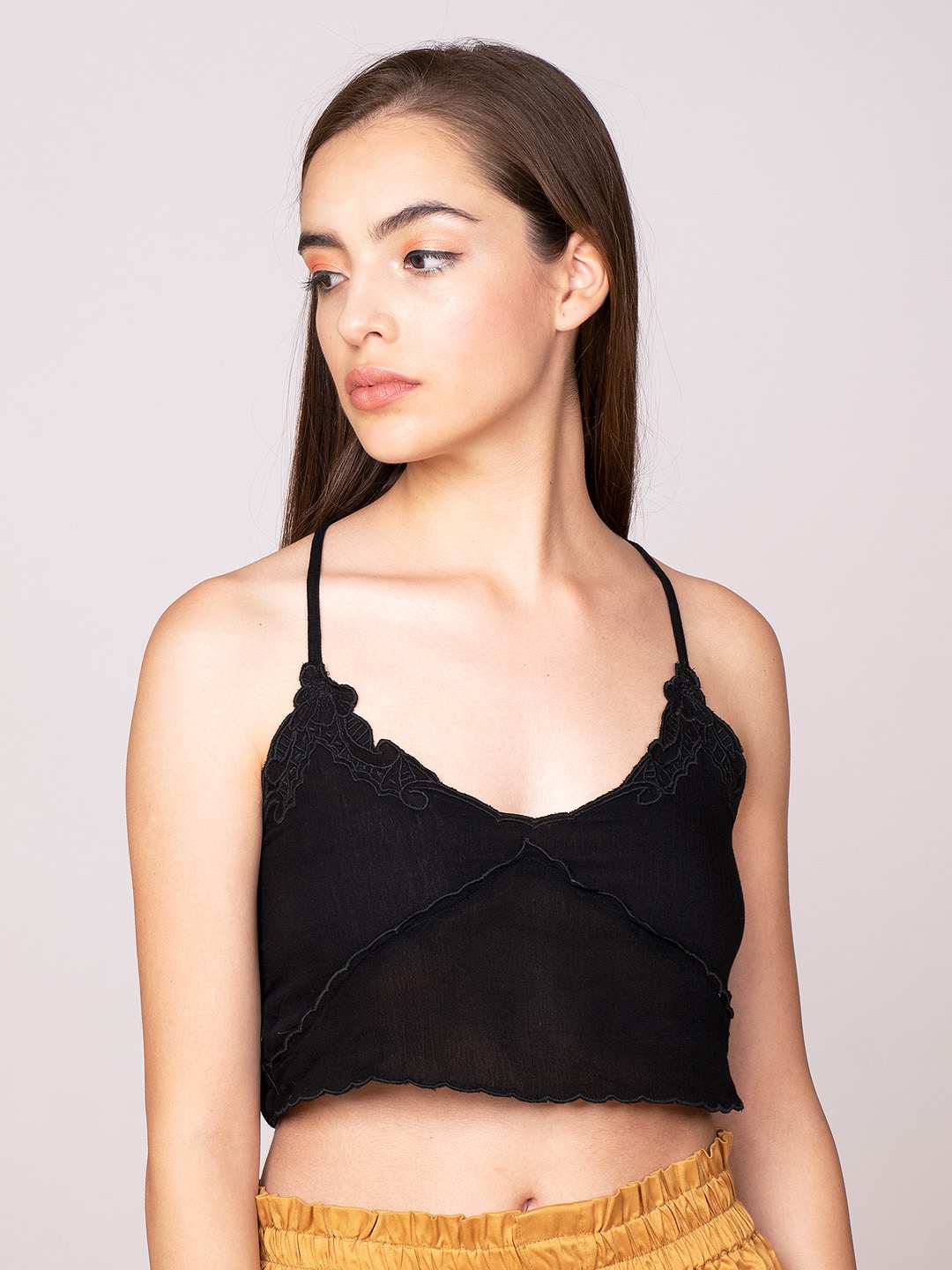 Black Embroidered bralette top