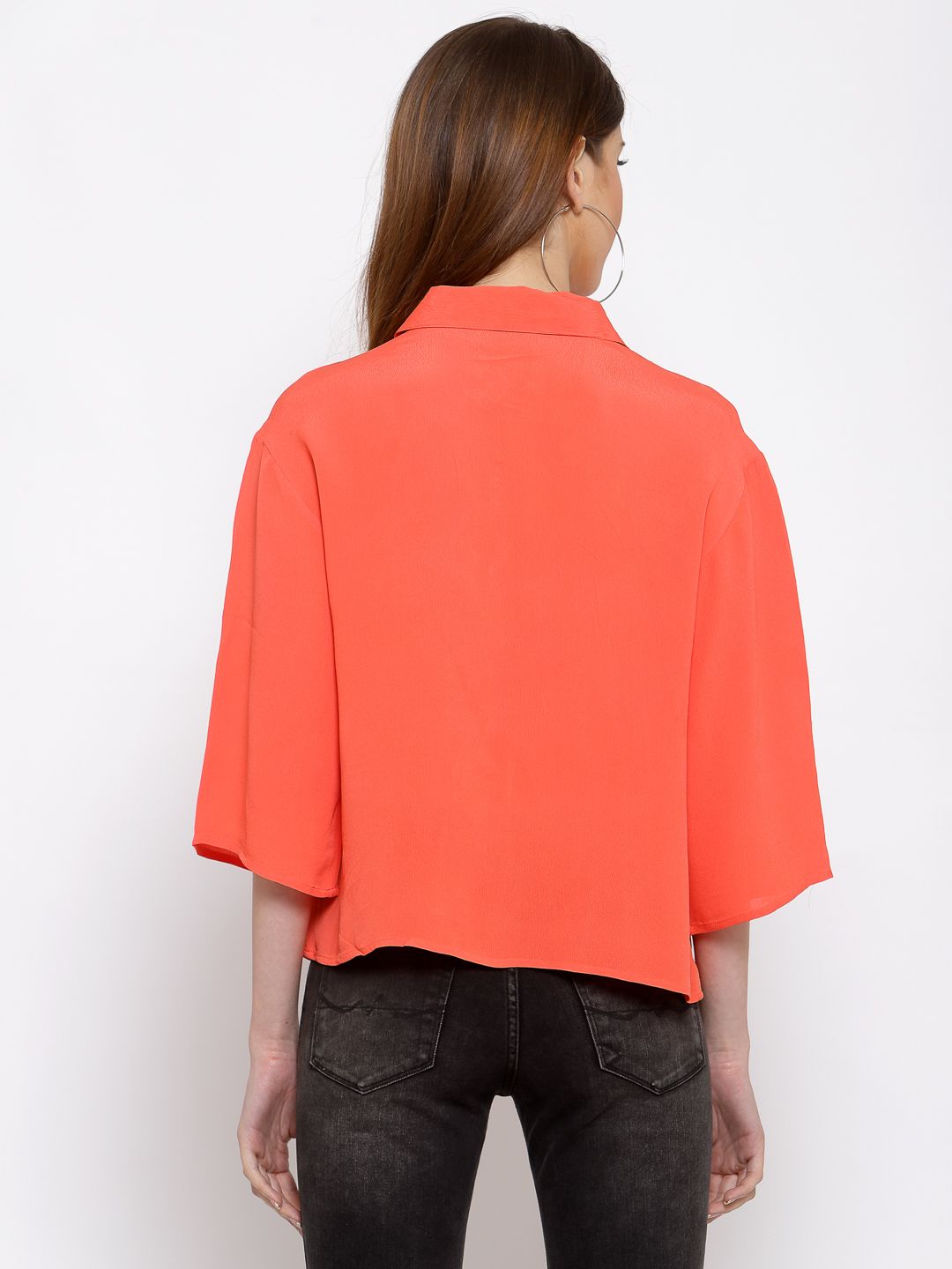 Casual Collar Moss Crepe Shirt