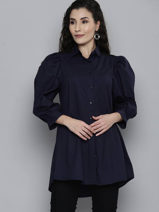 Poplin Tunic With Lace Insert