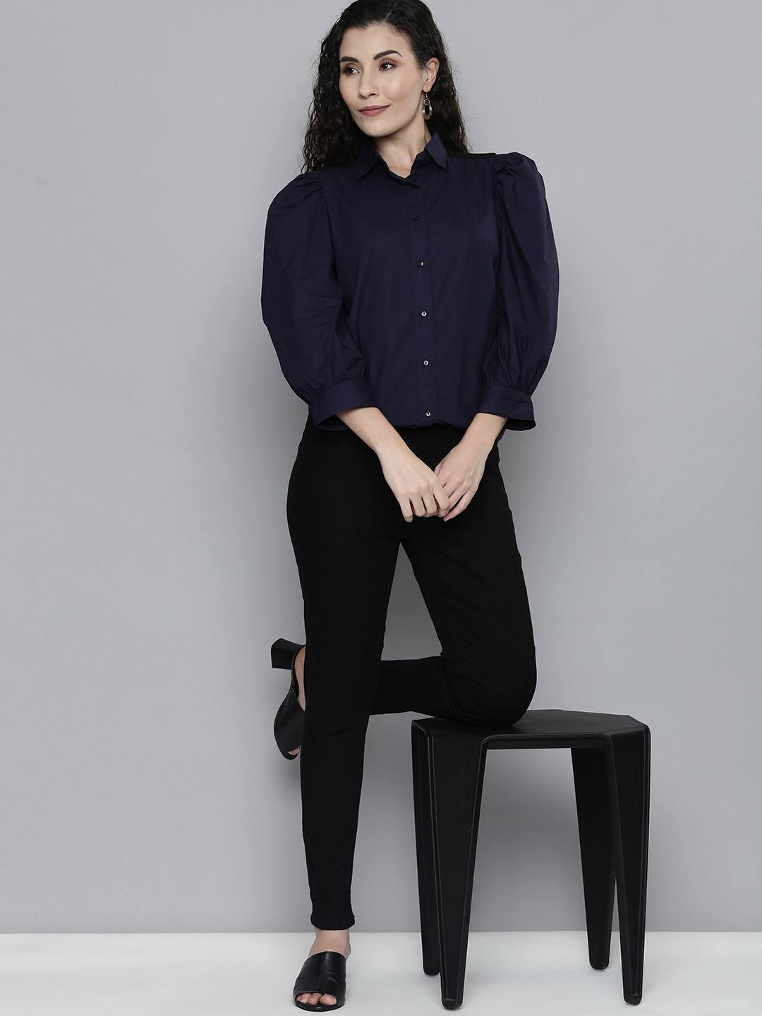 Poplin Tunic With Lace Insert
