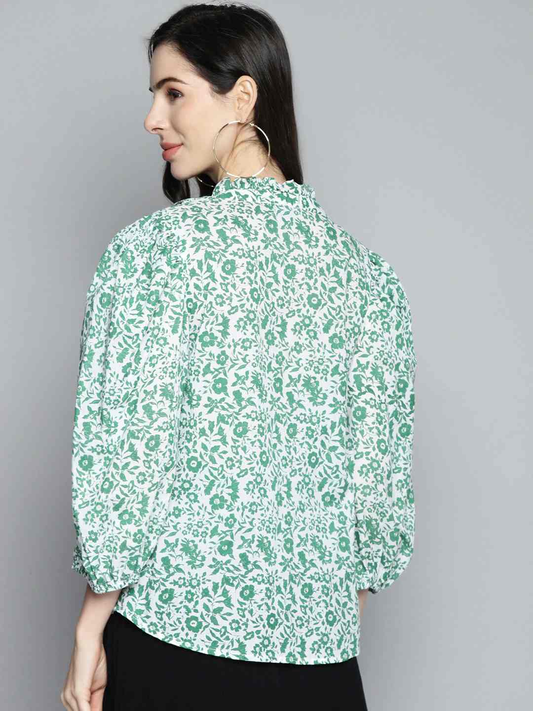 Printed Butta Frill Top