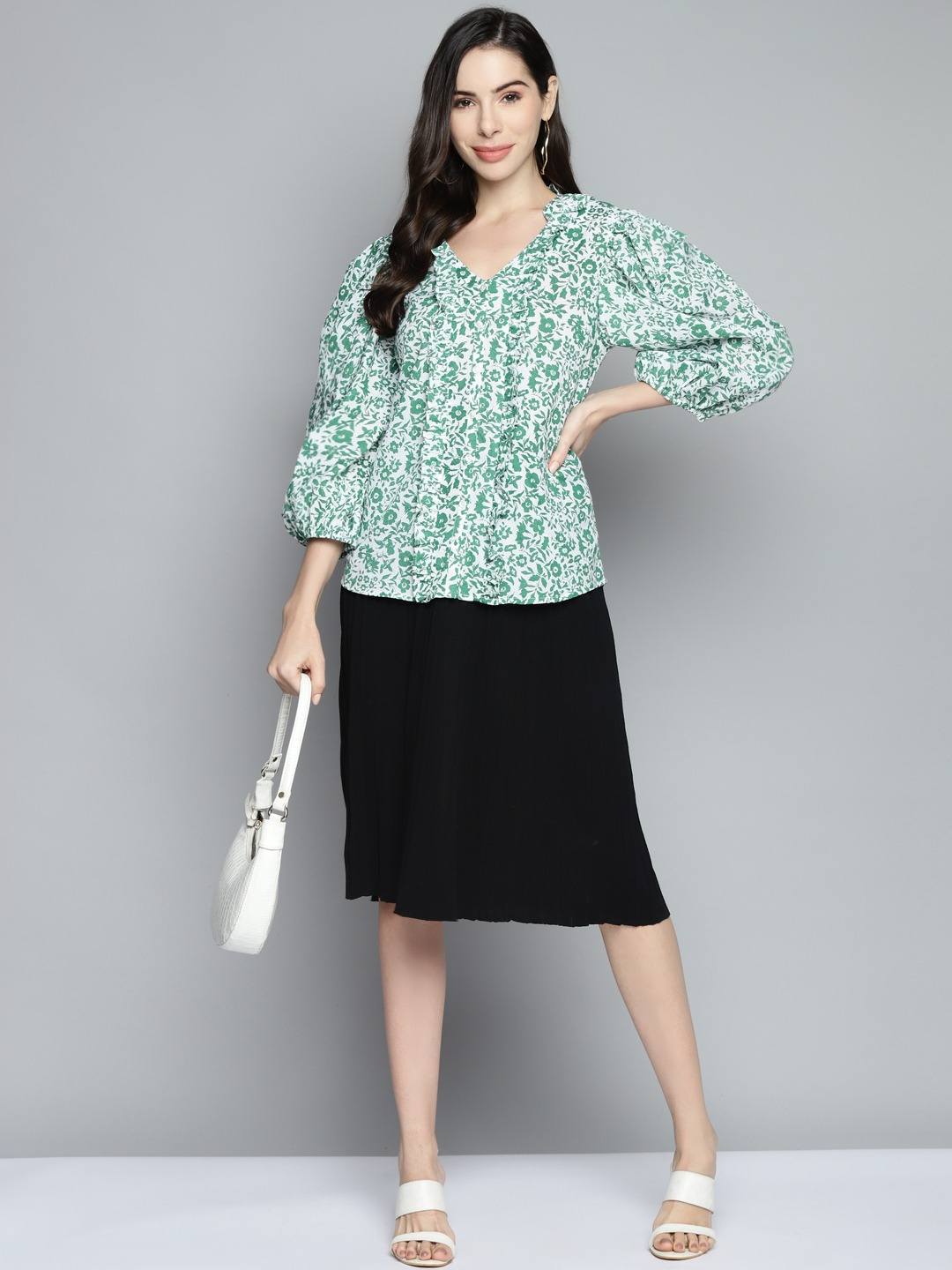 Printed Butta Frill Top