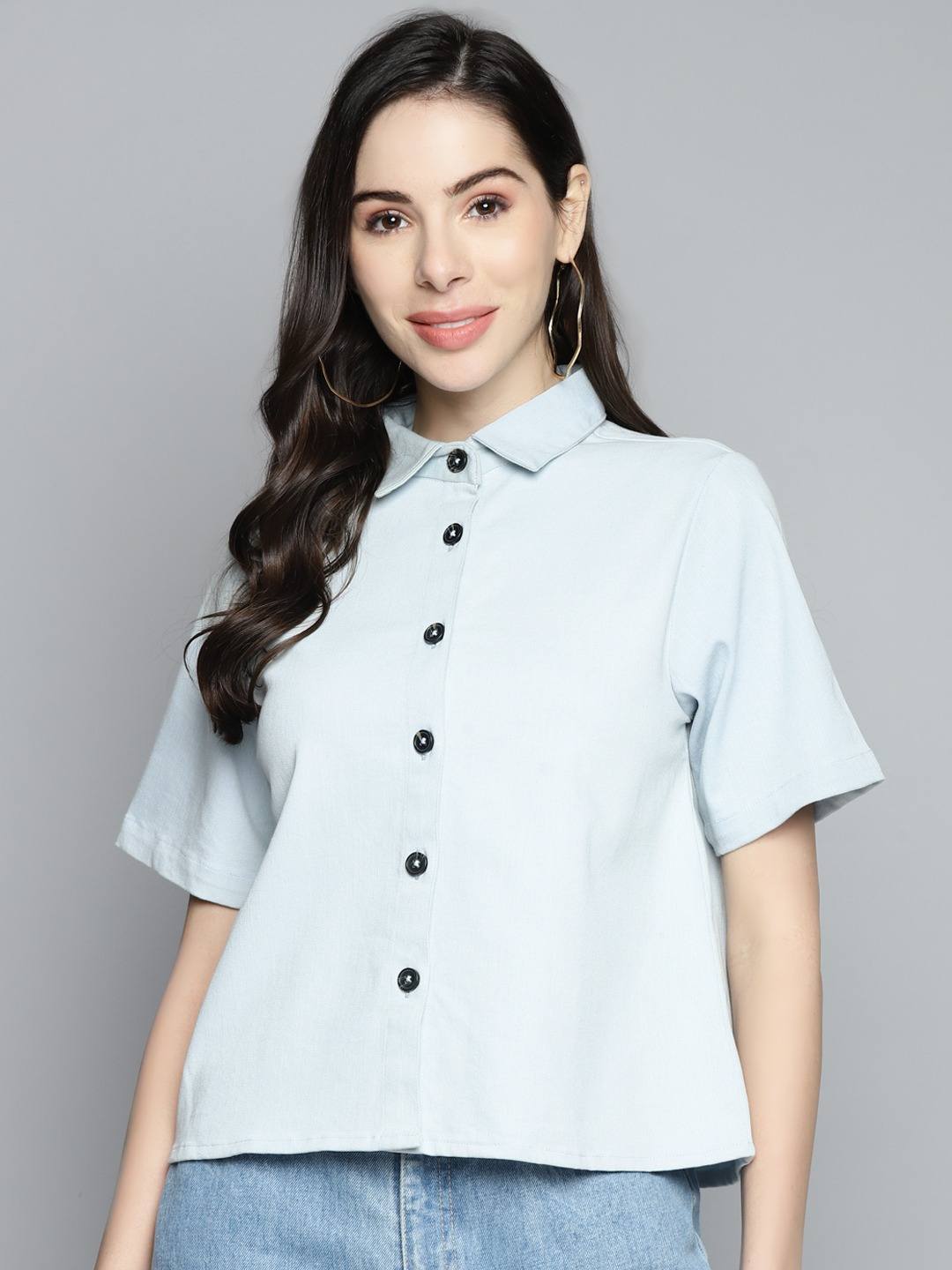 Denim Short Shirt