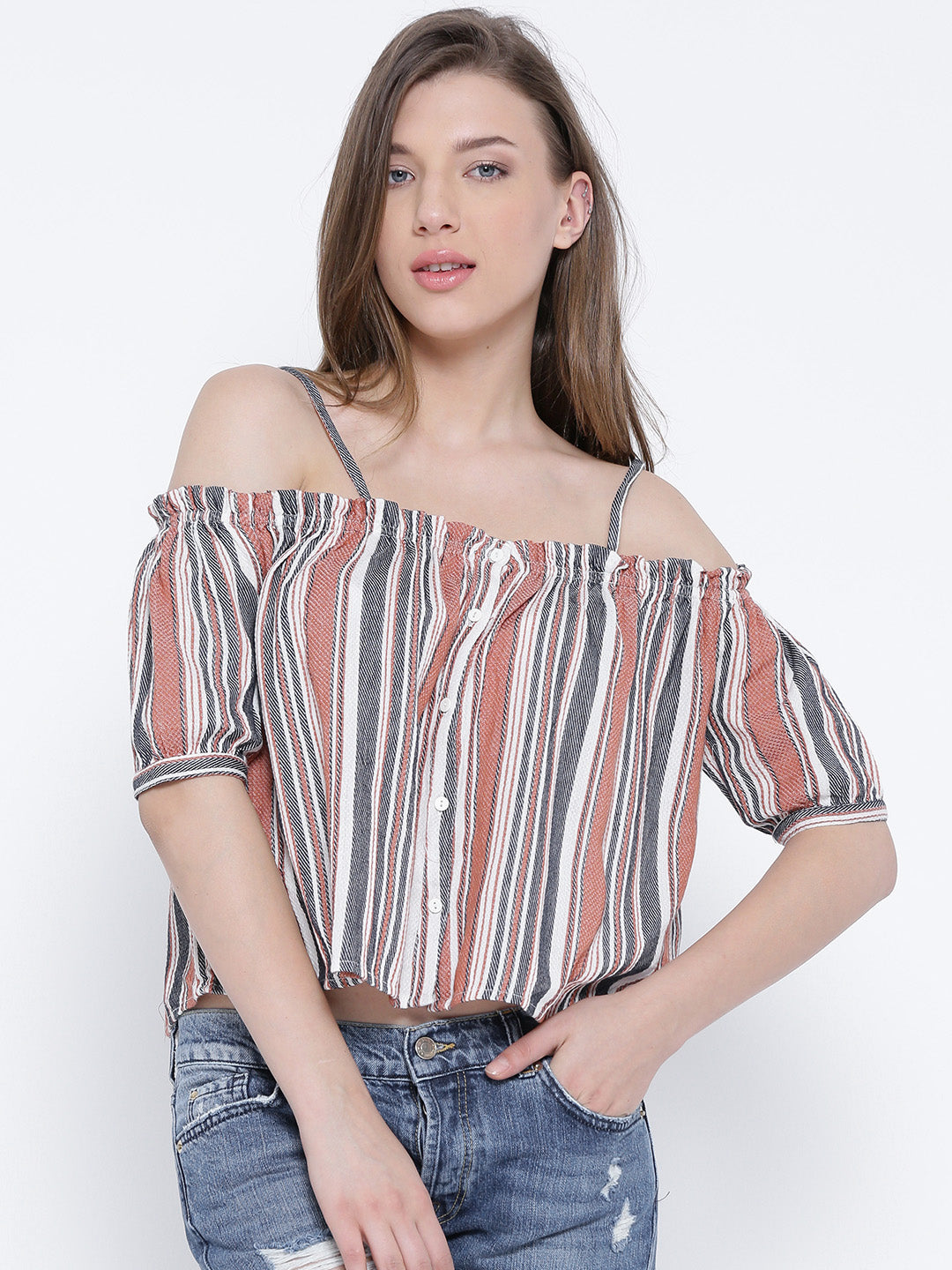 Striped Off-Shoulder Top