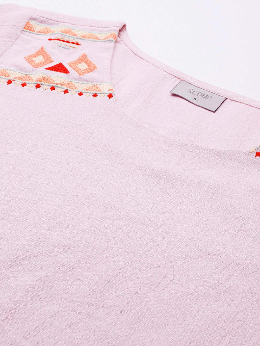 Embroidered mauve top