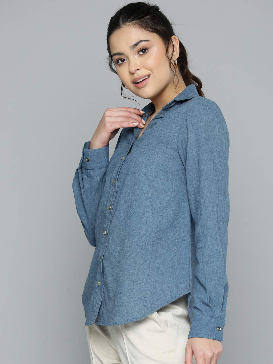 Blue cotton shirt