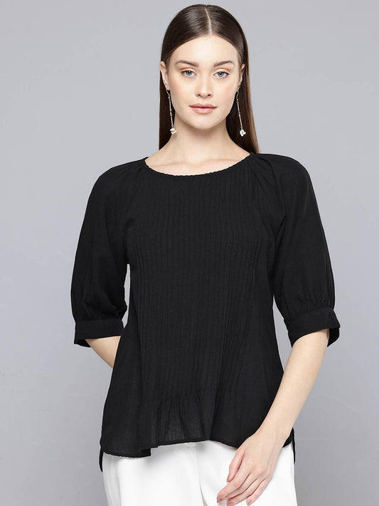 Scoup Puff Sleeve Cotton Top