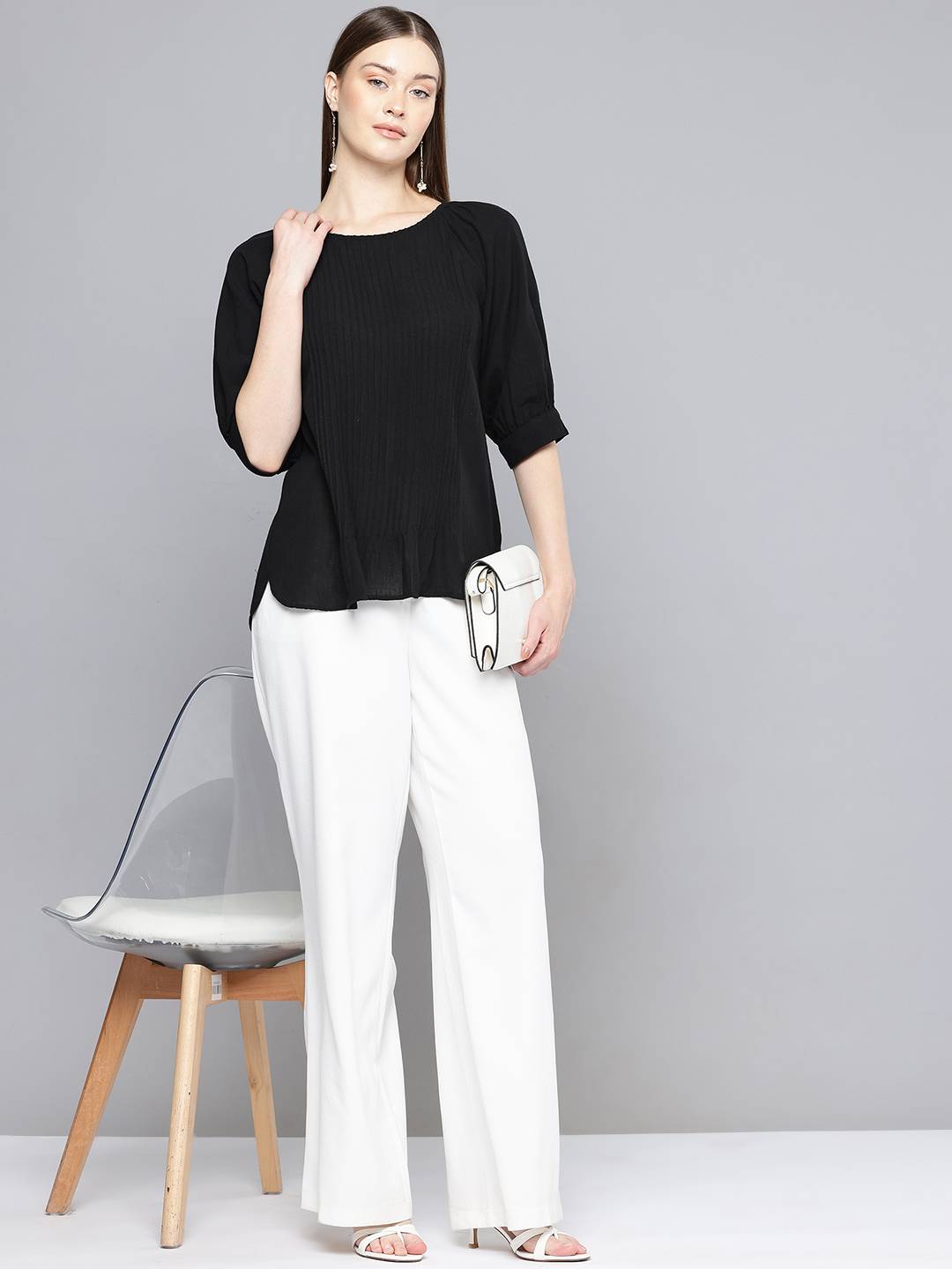 Scoup Puff Sleeve Cotton Top