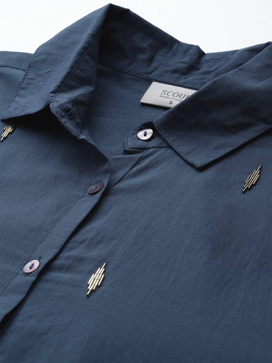 Scoup Blue hand embellished shirt
