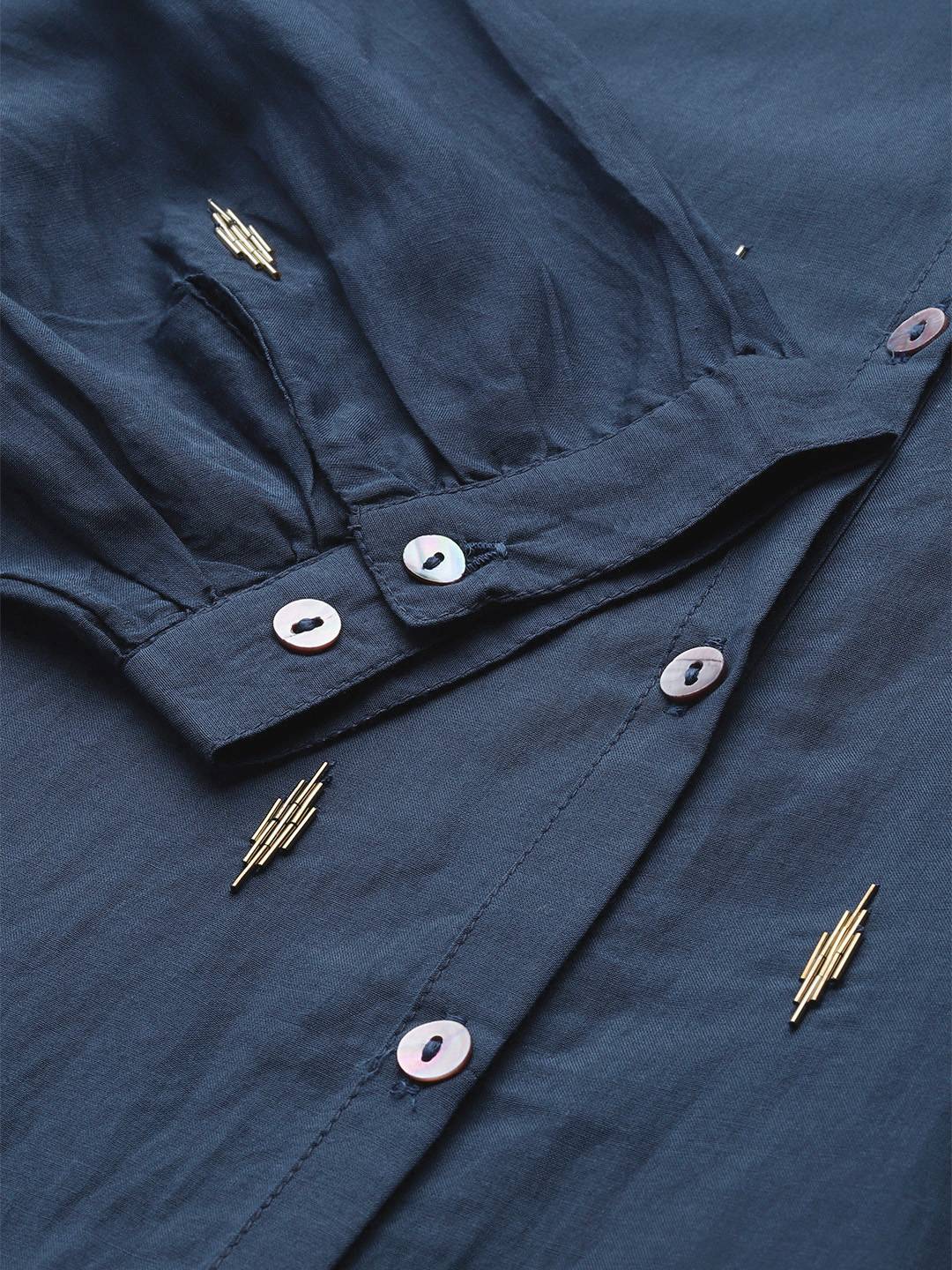 Scoup Blue hand embellished shirt