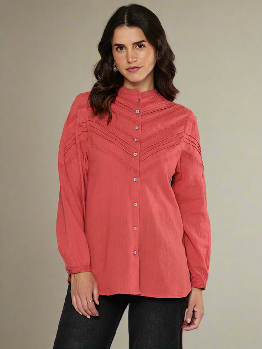 Embroidered cotton top