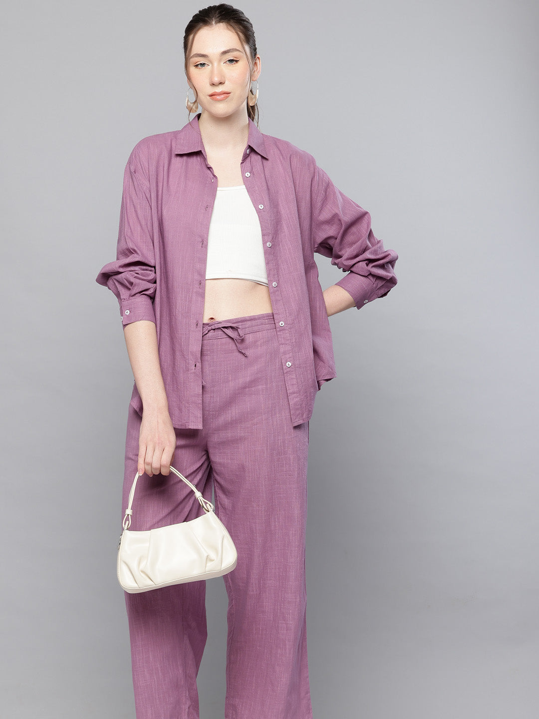 Cotton cord-set of shirt & pants