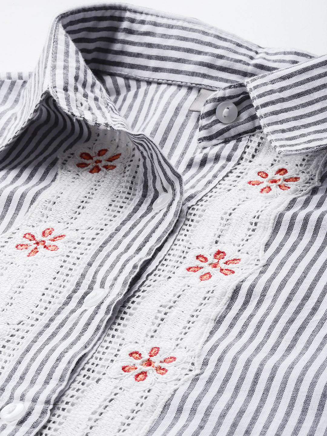 Cotton Stripe embroidered shirt