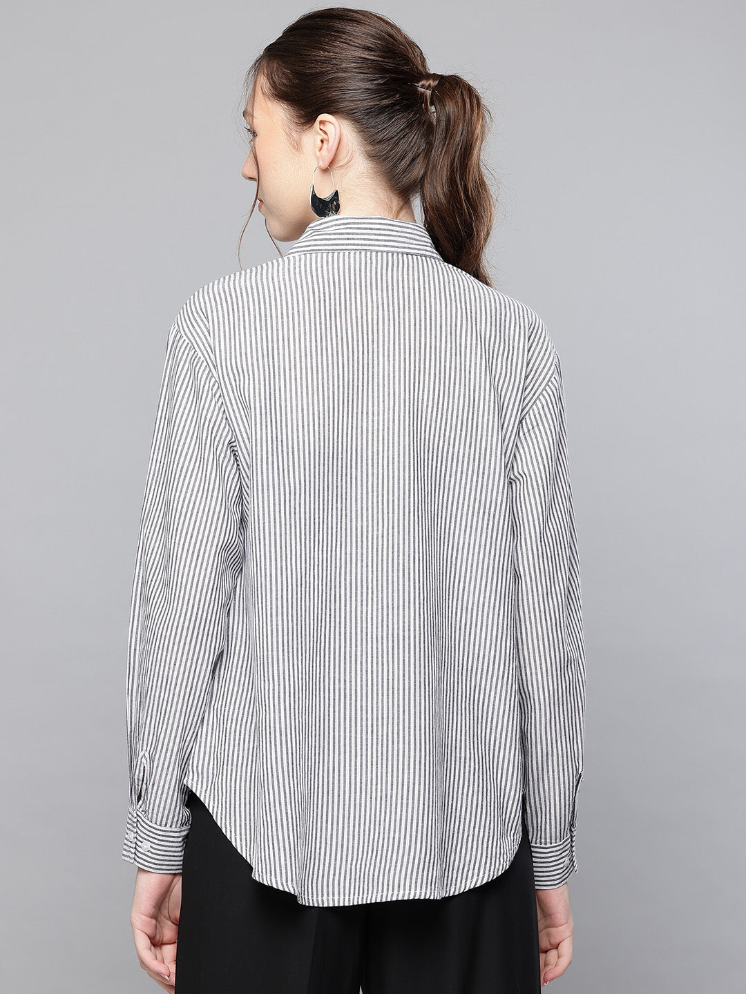 Cotton Stripe embroidered shirt