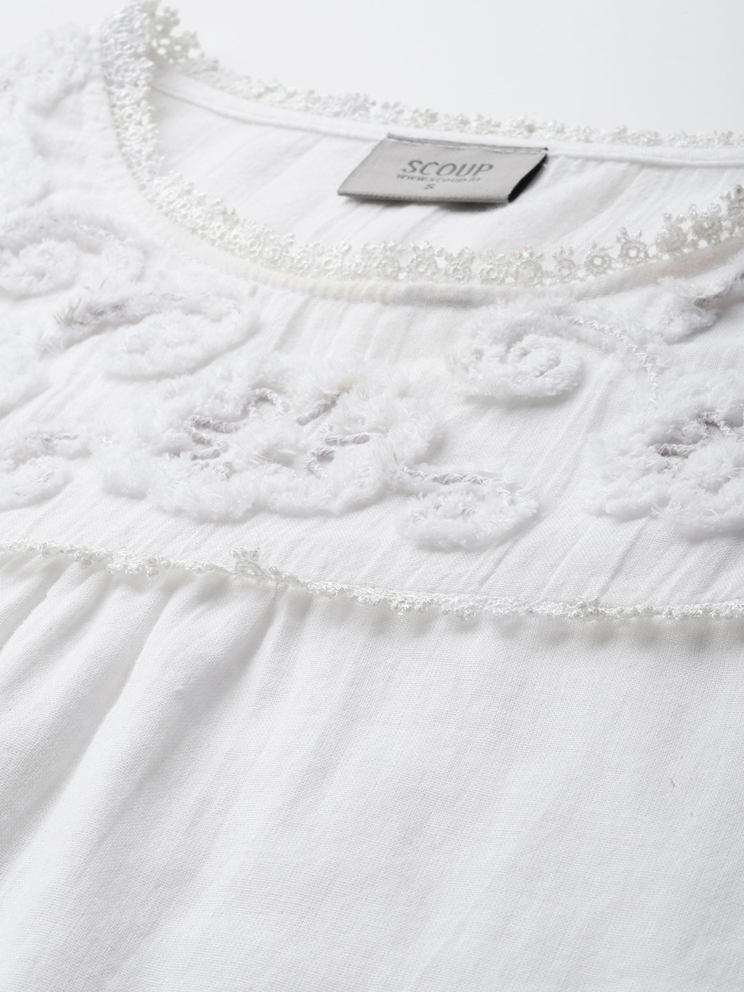 Hand embroidered cotton top