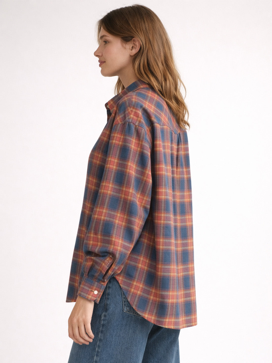 Embellished Collar Check Shirt