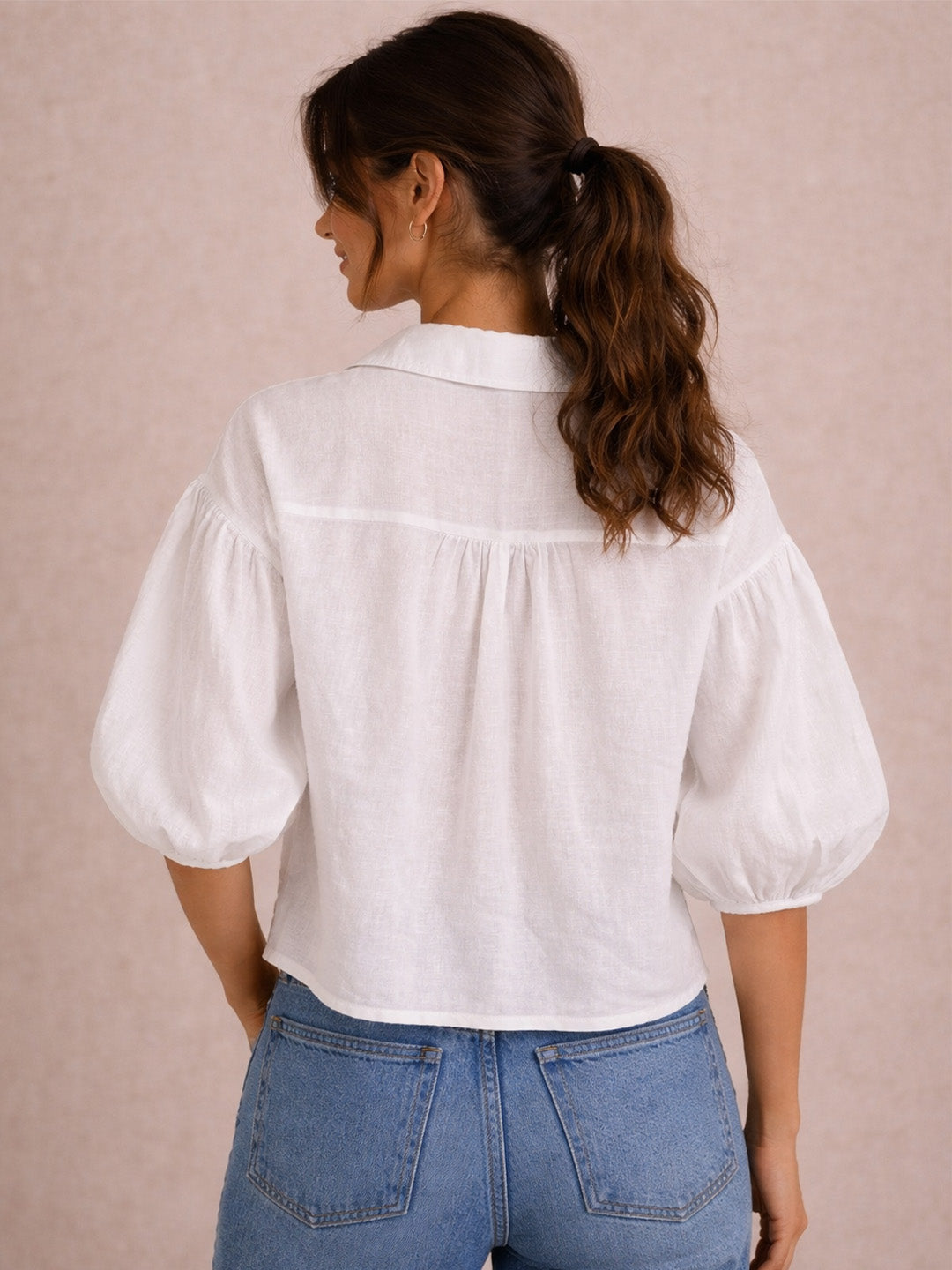 Cotton linen white top