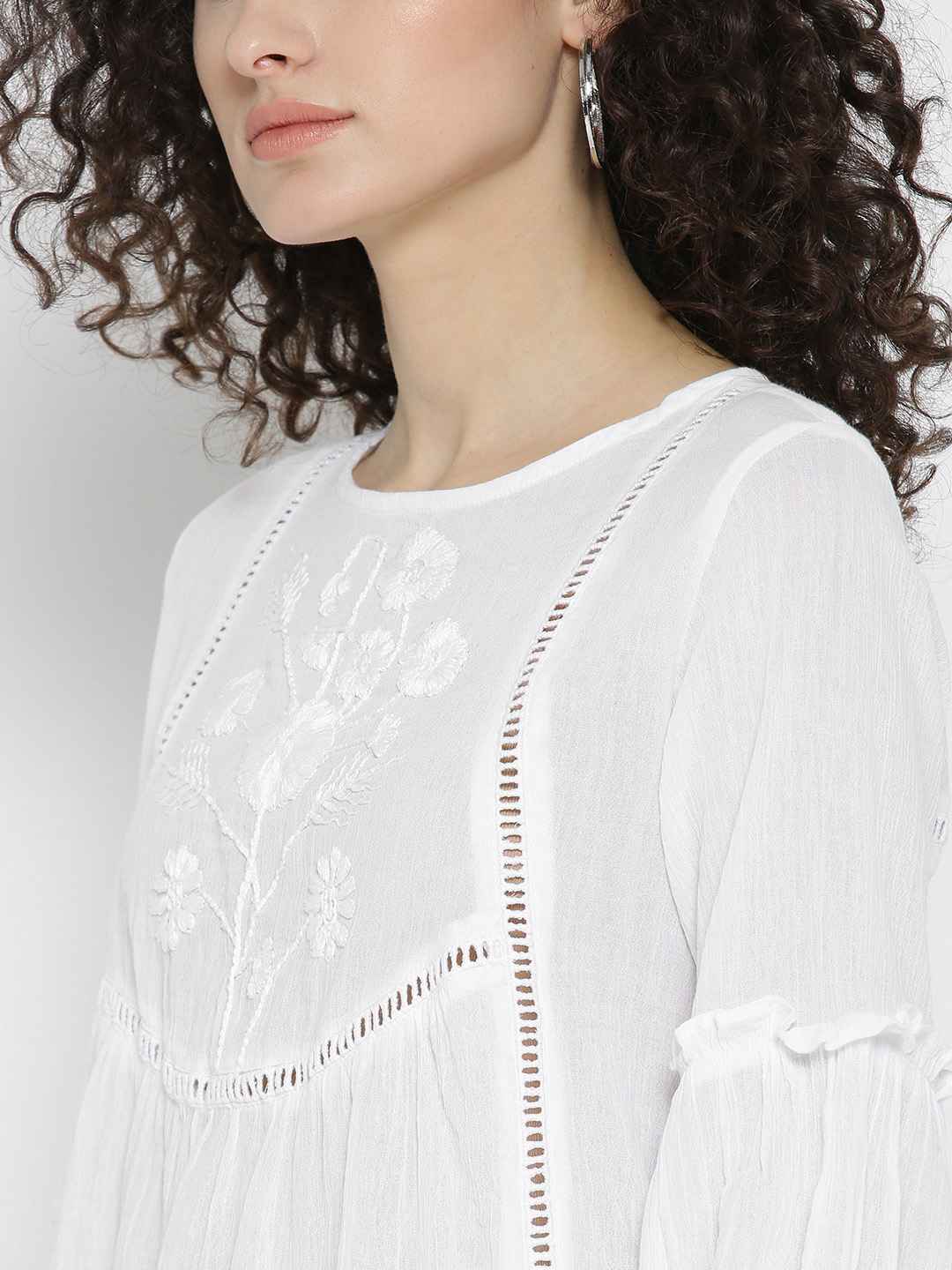 White Embroidered Top