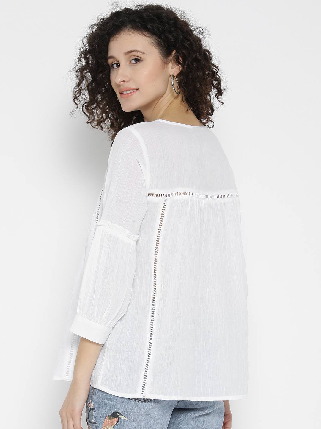 White Embroidered Top