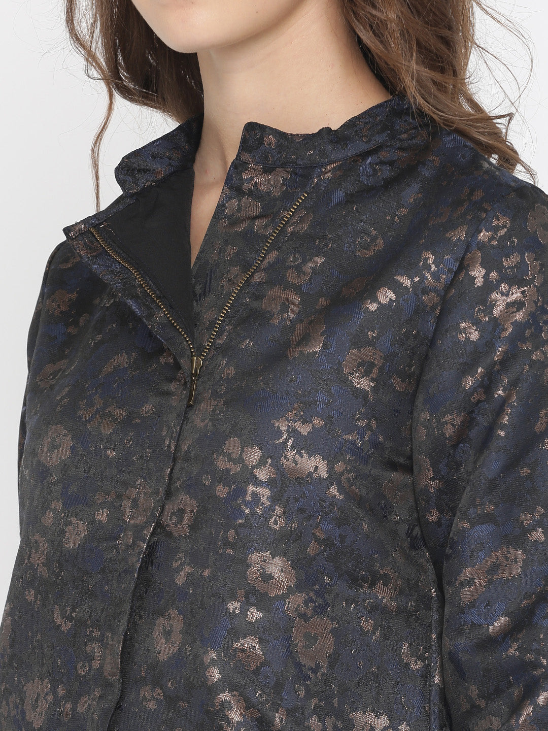 Scoup WOMEN BALCK SELF DESIGN TAILORED JACKET
