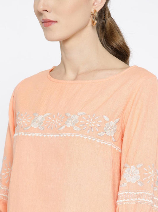 Scoup Peach-Coloured Solid Top