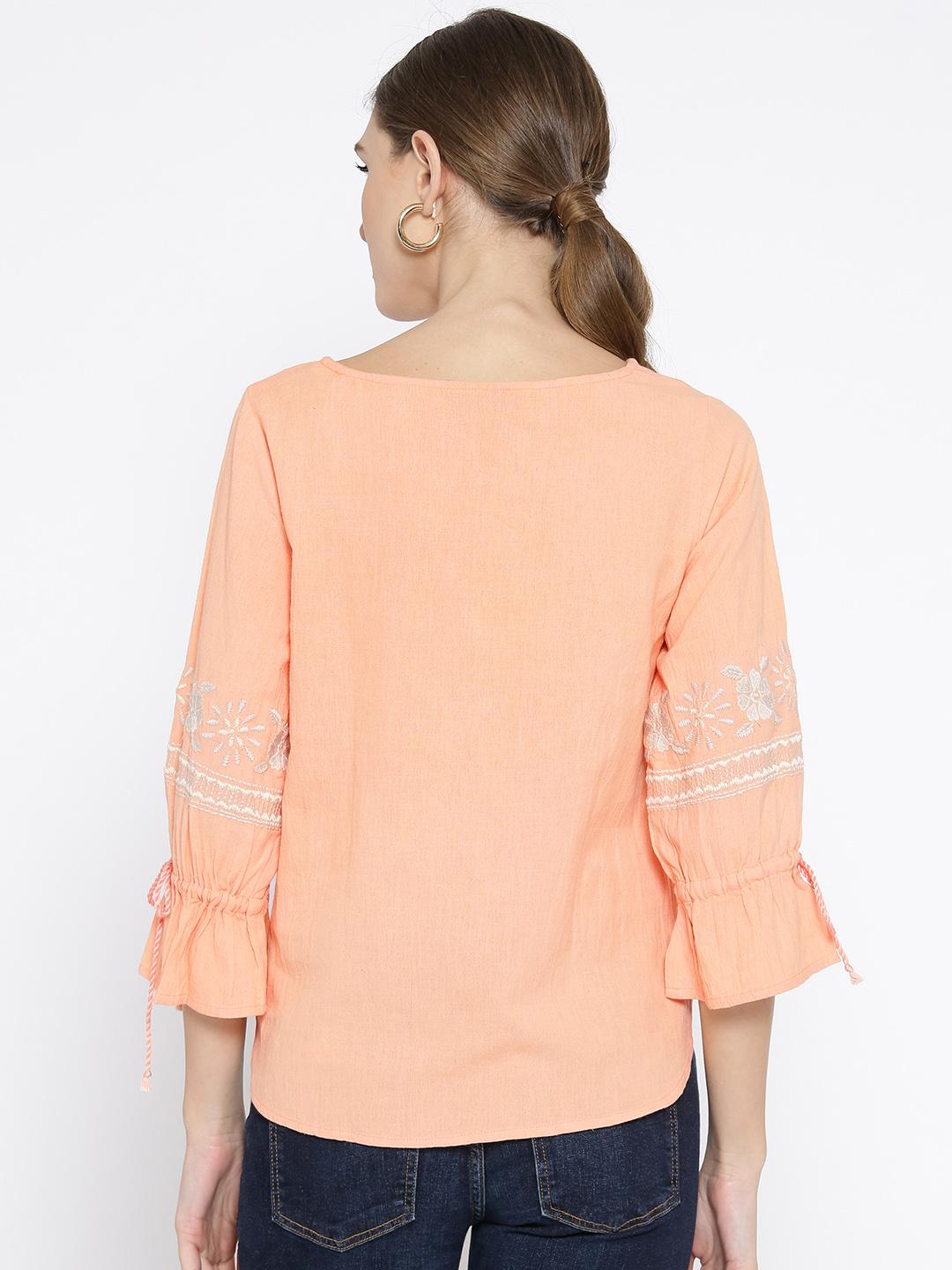 Scoup Peach-Coloured Solid Top