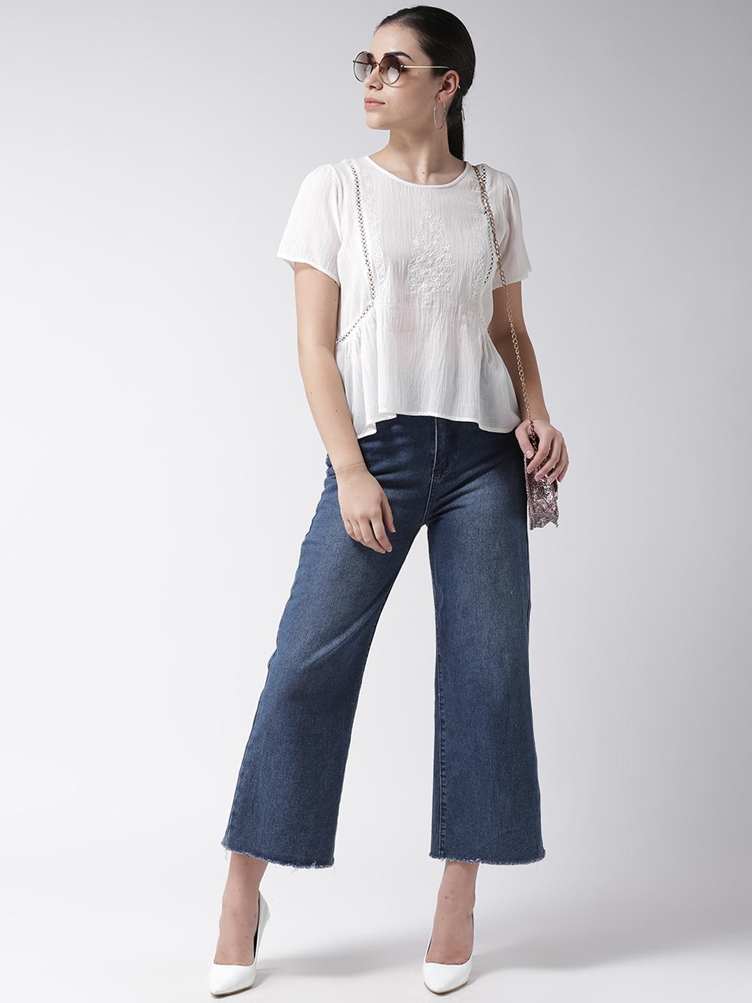 Embroidered Lace Insert Top