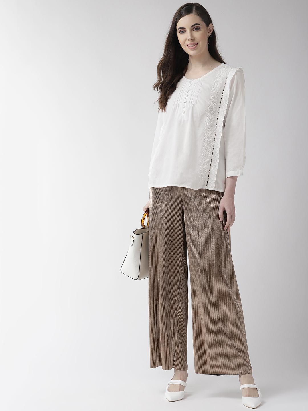 Off White Cotton Embroidered Top