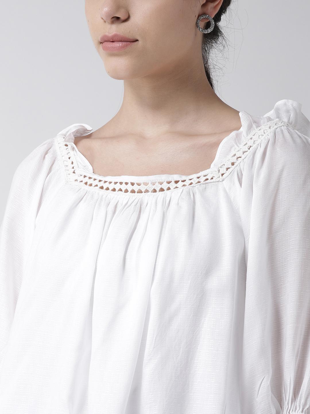 Self Design Lace Insert Top