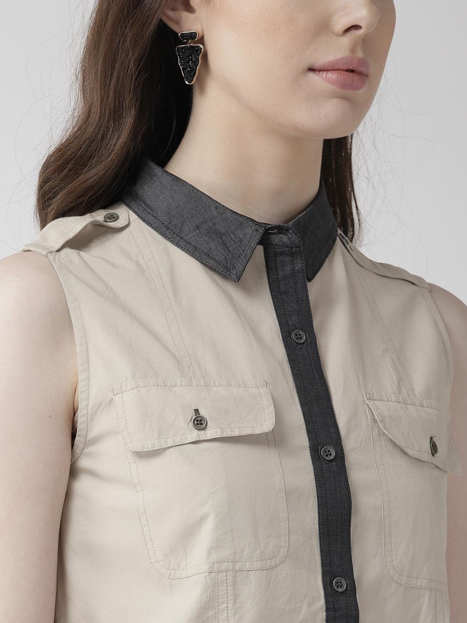Sleeveless Cotton Shirt