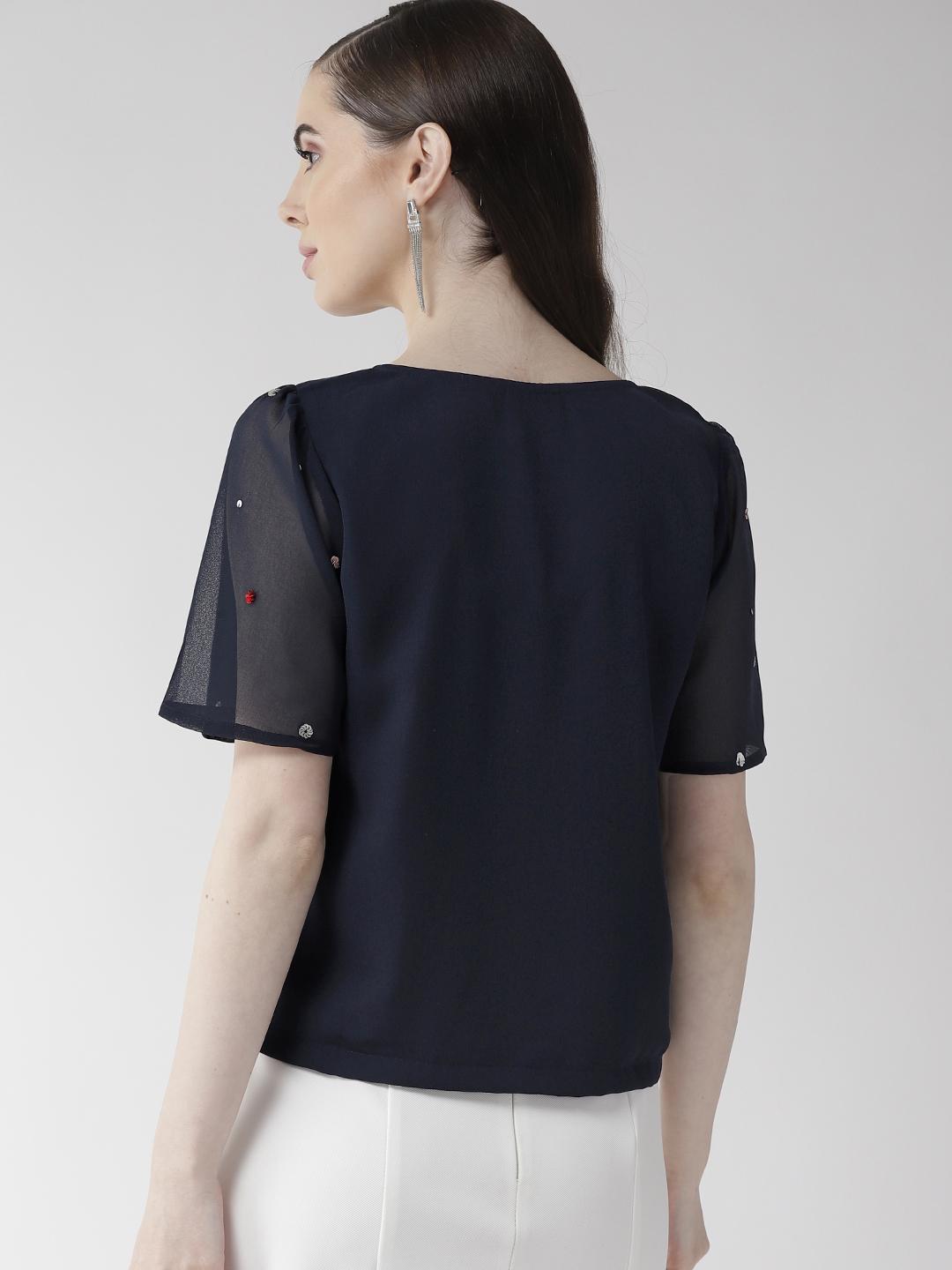 Navy Blue Embellishment Top