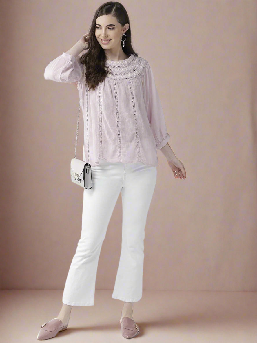 Embroidered Cotton Top