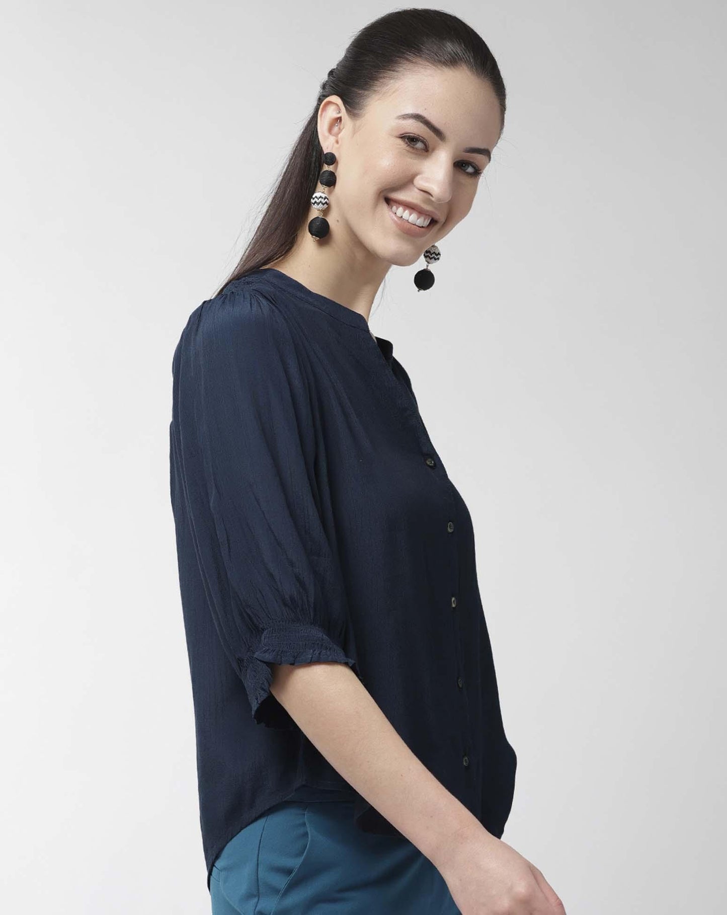 Navy Blue Solid Top