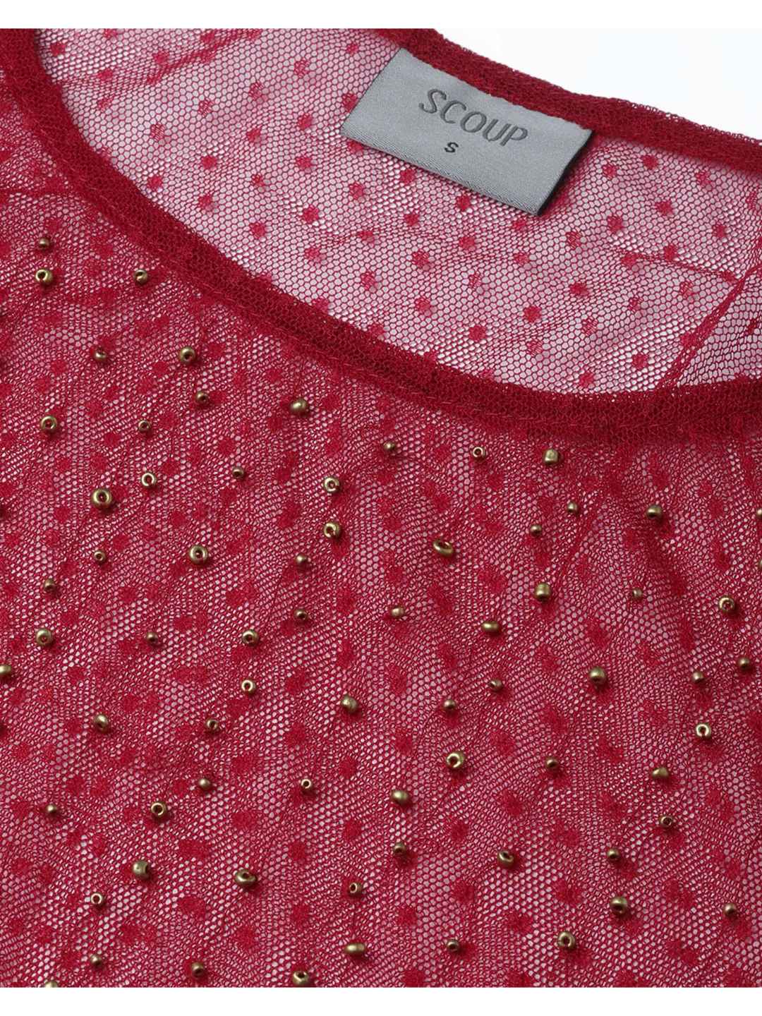 Net Embellished Short Top