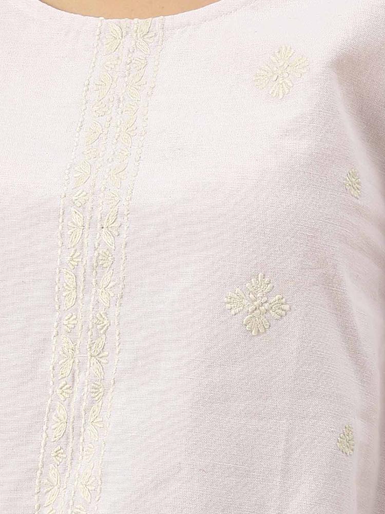 Scoup Pink Embroidered Cropped Top