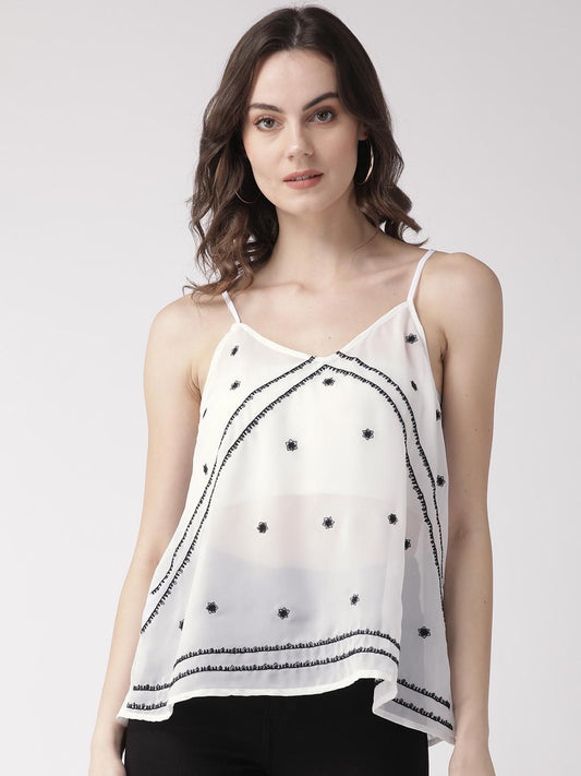 White embroidered cami