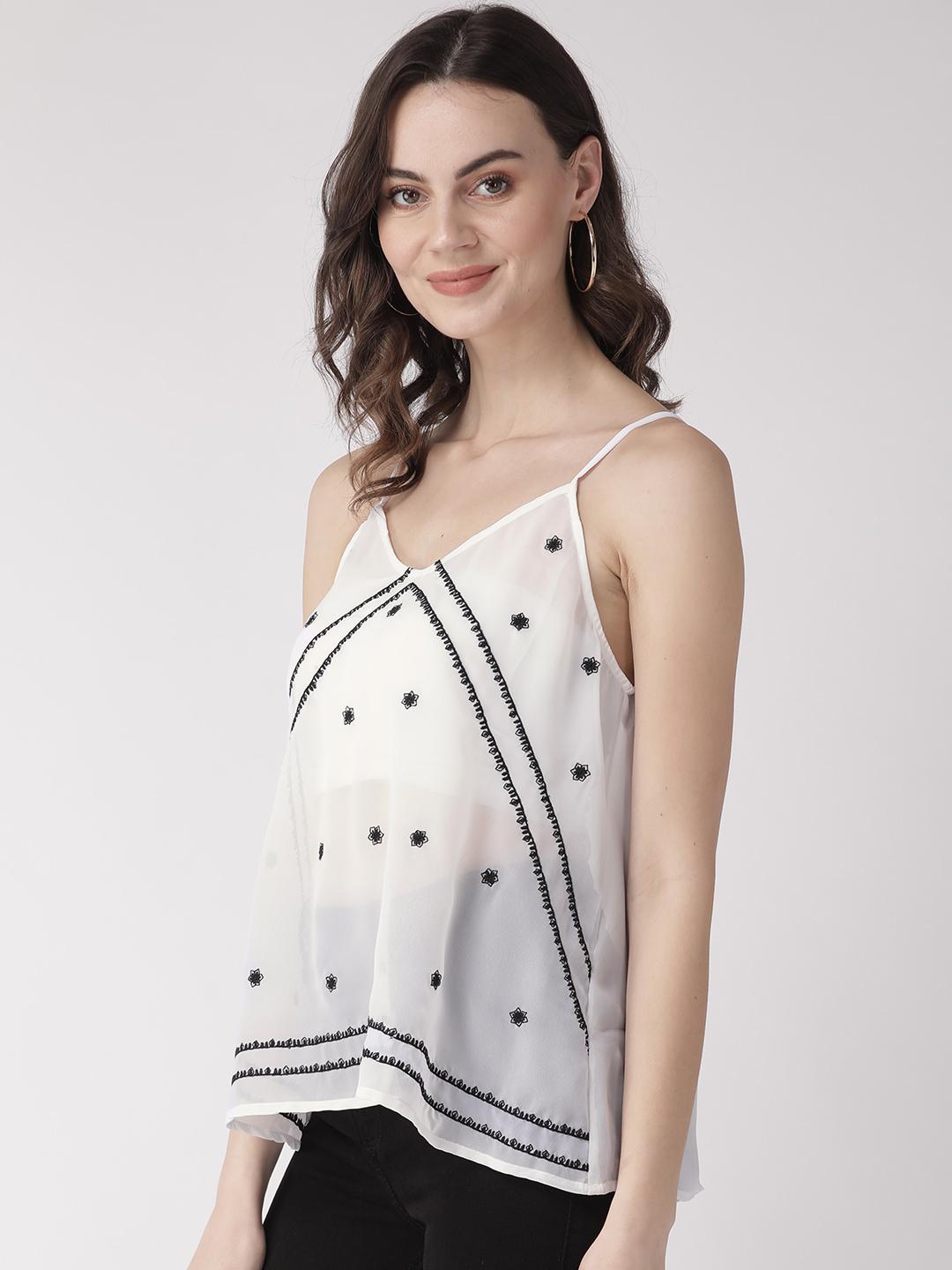 White embroidered cami