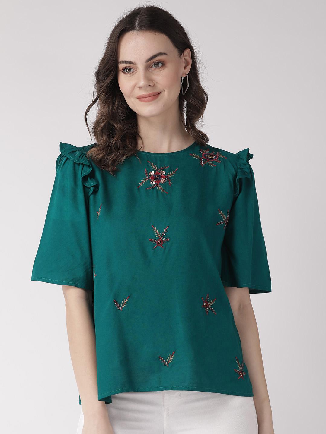 Embellished Embroidered Top