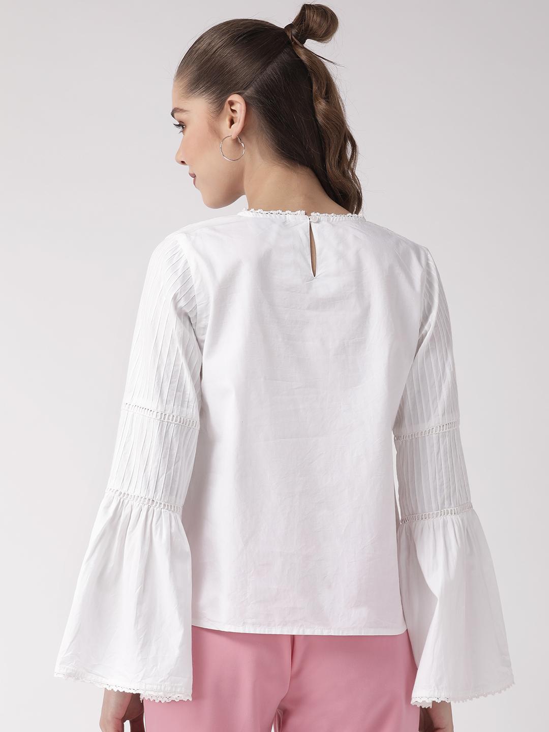 Multi Color Embroidered Bell Sleeve Blouse