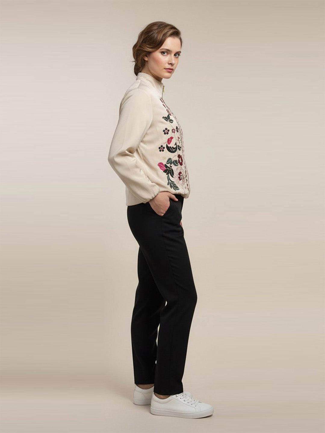 Embroidered Zip Jacket