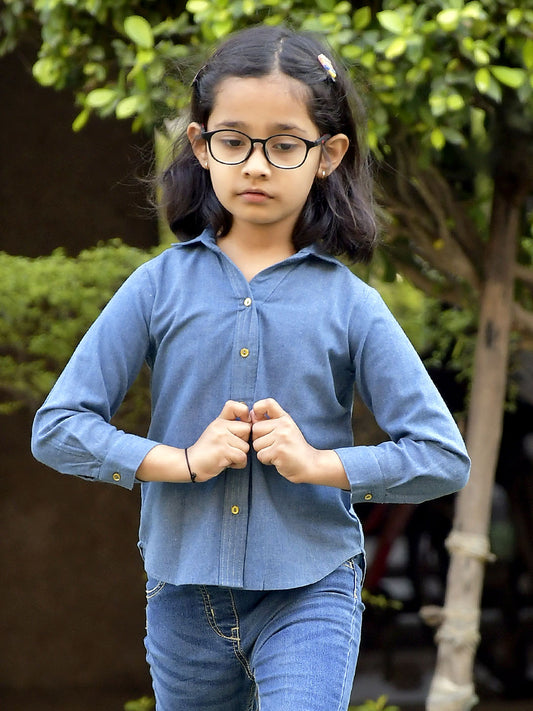 Scoup Straight fit blue shirt